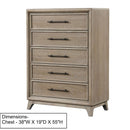 1 Piece Chest With Handles, Angled Legs, Ball Bearing Glides - Oak