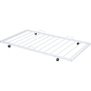 Twin Size Metal House Bed with Twin Size Trundle, White