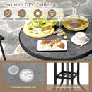 Patio Table And Chairs Set 3 Piece With DPC Tabletop And Folding Counter Height Chairs