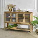 Rectangle Accent Sideboard Cabinet With Storage Shelf, Cabinet For Kitchen - Natural Wood