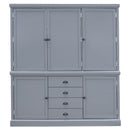 [Assembly Video Provided] TOPMAX 73'' Freestanding Wooden Kitchen Pantry Organizers and Storage Kitchen Cabinet with Drawers Cupboard with Door Shelves and Adjustable Shelves for Dining Room, Gray