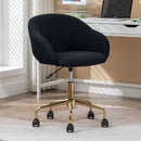 Mesh Fabric Home Office 360Swivel Chair Adjustable Height With Gold Metal Base,Black