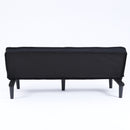 Stylish Corduroy Sofa Bed with Convertible Design in Black, Beige, Pink - 66-Inch