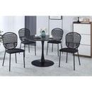 1+4,5pieces dining set, Table metal leg Mid-century Dining Table for 4-6 people With Mdf Table Top, Pedestal Dining Table, End Table Leisure Coffee Table