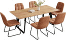 Expandable Oak Wood Dining Table Set For 6 To 8 Seats 51 To 67 Inches