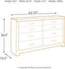 Culverbach Scandinavian Dresser 6 Drawers Weathered Gray
