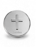 Round Covered Box With Cross On Lid