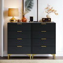 4 Drawer Black Wood Dresser For Bedroom Living Room