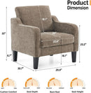 Light Brown Upholstered Midcentury Living Room Armchair