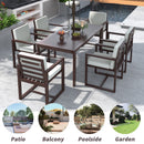 Elegant Patio Dining Set with Removable Cushions in Dark Brown Acacia Wood for Outdoor Spaces