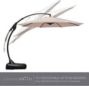 11ft Cantilever Umbrella With Base Champagne Aluminum Outdoor Patio Shade Durable Frame