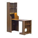 Mid-Century Modern Walnut Vintage Multi-use Cabinet With Cat scratcher Bed cat friendly furniture