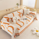 Chenille Jacquard Alphabet Sofa Blanket Cover, L Shape Sofa Cover, Reversible Couch Covers for Dogs