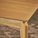 Dining Table, 6-Seater, Rubberwood with Walnut Veneer, Mid-Century, Natural Oak Finish