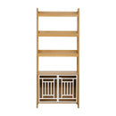 Modern Furniture Style 2 IN 1 Pet Friendly Dog Crate Ladder Bookcase in Ancient Oak MDF and Steel