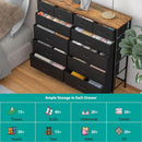 12 Drawer Dresser With Fabric Drawers For Bedroom And Closet Storage