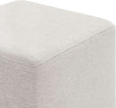 Callum 17 Inch Ivory Square Hand crafted Textured Woven Ottoman