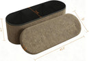 Brown 43 Inch Folding Storage Ottoman Sherpa Fabric