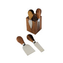 Magnetic Acacia Wood Block with 4 Cheese Tools