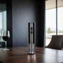 Black Rechargeable Wine Opener with Stainless Steel Corkscrew
