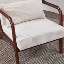 Mid-Century Modern Accent Chair, Arm Chair Living Room Chairs with Pillow Upholstered Reading Chair with Solid Wood Frame & Living Room Bedroom Balcony (beige)