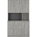 74' Kitchen Pantry Cabinet with Charging Station,Freestanding Buffet Cupboards Sideboard with Drawer,with LED Lights,Modern Pantry Cabinet with Microwave Stand for Kitchen,Living Room,Dinning Room