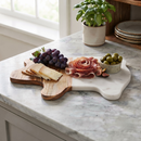 White Marble and Acacia Wood Pig Board