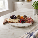 White Marble and Acacia Wood Fish Board
