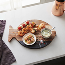 Black Marble and Acacia Wood Fish Board