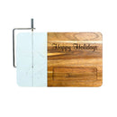 White Marble and Acacia Wood Board with Slicer