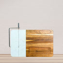 White Marble and Acacia Wood Board with Slicer