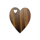 Heart Shaped Acacia Wood Board - 9.75" x 12"