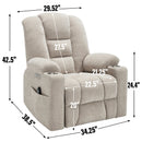 Power Lift Recliner Chair with Massage and Heat for Elderly, Overstuffed Wide Recliners, Heavy Duty Motion Mechanism with USB and Type C Ports, 2 Steel Cup Holders, Beige
