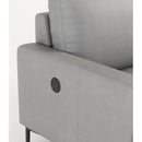 77" Gray Luxury Genuine leather match contemporary sofa with USB and type C charger,3 seats comfy coach for living room home office