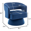Swivel Barrel Chair, Velvet Accent Armchair 360 Degree Swivel Club Chair for Living Room Bedroom Reception Room
