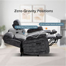 Grey Zero Gravity Reclining Sofa Set With Adjustable Headrest