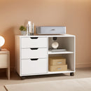 Rolling 3 Drawer File Cabinet With Printer Stand For Office