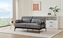 Modern Loveseat Sofa 59' Sofa Couch 2-Seater with USB Ports, Unique Cylindrical Armrests, Grey Chenille