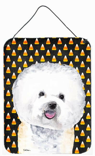 Bichon Frise Candy Corn Halloween Portrait Wall or Door Hanging Prints