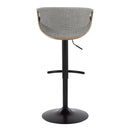 Curvo - Mid Century Modern Adjustable Barstool With Swivel & Rounded T Footrest (Set of 2)