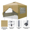 Ainfox 10 x 10 ft Pop up Canopy Tent with Sidewalls,Instant Outdoor Canopies,Shade Tents with Carrying Bag