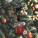 3D Red Gift Box Ornament with Engraving Tag