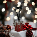 3D Red Gift Box Ornament with Engraving Tag