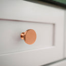 Akicon Copper Kitchen Cabinet Knobs 1-1/4 inch (32 mm) Diameter 100% Solid Brass Drawer Knob