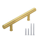 Akicon Brushed Gold Kitchen Cabinet Handles 100% Solid Brass Drawer Pulls