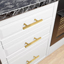 Akicon Brushed Gold Kitchen Cabinet Handles 100% Solid Brass Drawer Pulls