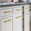 Akicon Brushed Gold Kitchen Cabinet Handles 100% Solid Brass Drawer Pulls