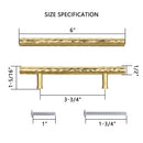 Akicon Hammered Polished Gold Kitchen Cabinet Handles 100% Solid Brass Drawer Pulls