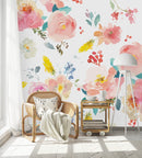 Stylish White Floral Contemporary Wallpaper