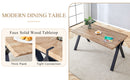 63'x35.4' Wood-Textured MDF Dining Table with Black A-Frame Legs.Density Board Sticker,Iron Pipe Spraying,Suitable for various occasions such as living rooms, kitchens, terraces, etc.